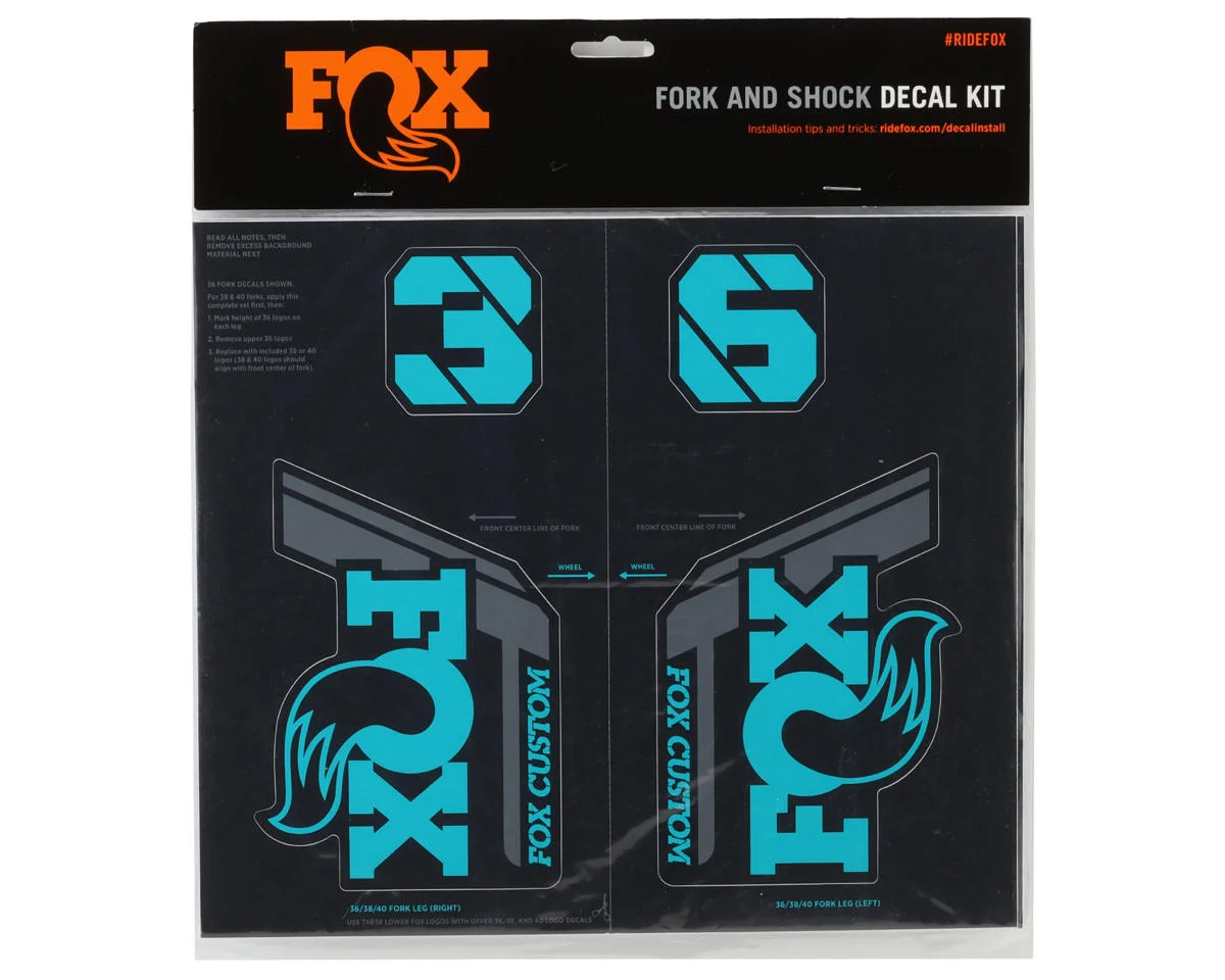 Fox Suspension Custom Decal Kit (Turquoise) (All Models Except Step Casts) - view 2